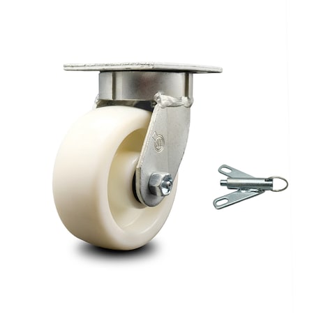 Service Caster 5 Inch Kingpinless Nylon Wheel Swivel Caster with Swivel Lock SCC-KP30S520-NYR-BSL